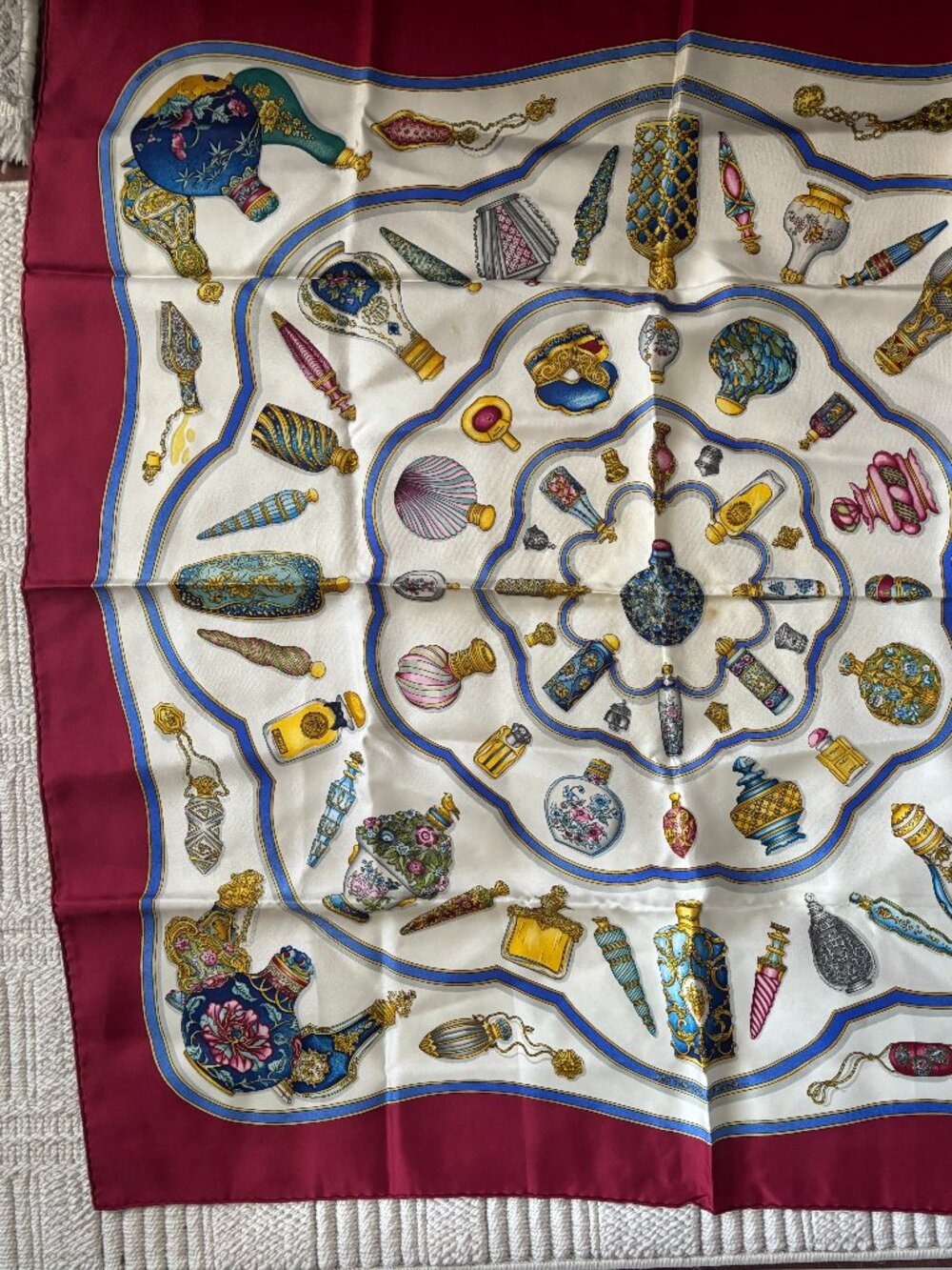 Auth HERMES "Qu’importe Le Flacon” Perfume Silk Scarf by Catherine Baschet - Picture 8 of 10